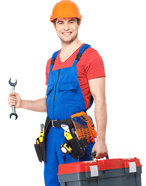smiling plumber with his tools 1